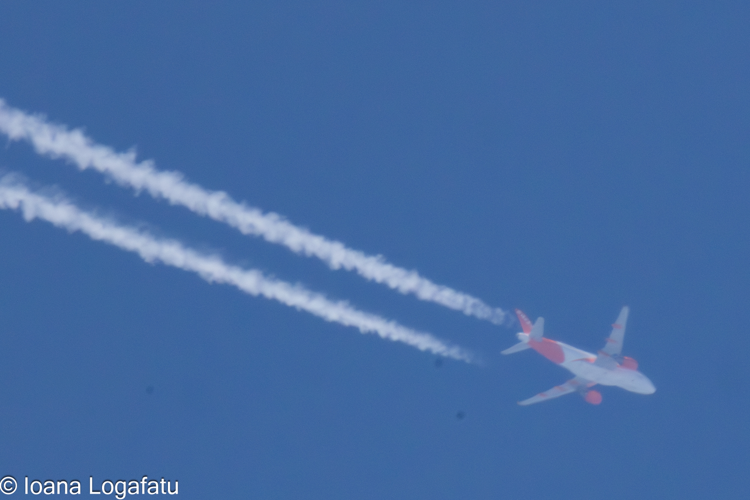 Skyward journey trails in the midday sun